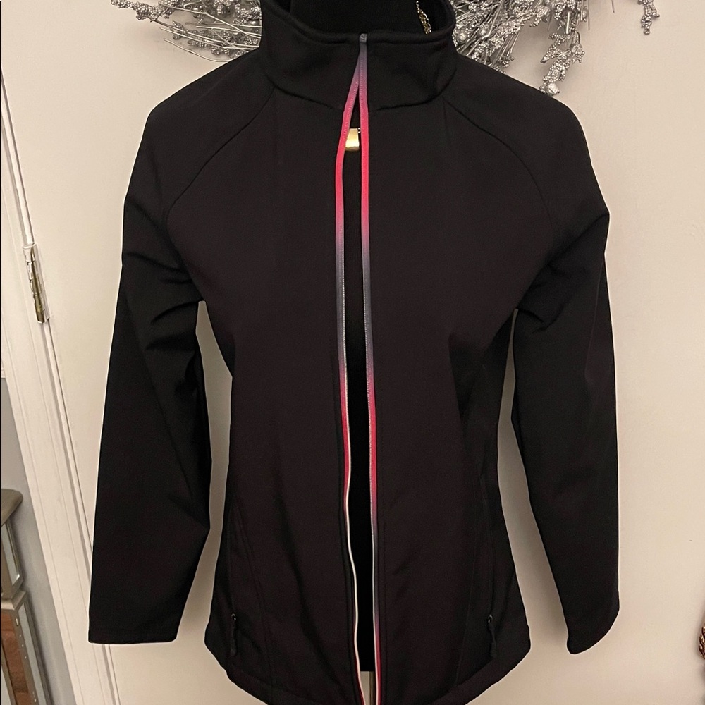 Ideology Women's Black Ski Jacket with Pink Accents